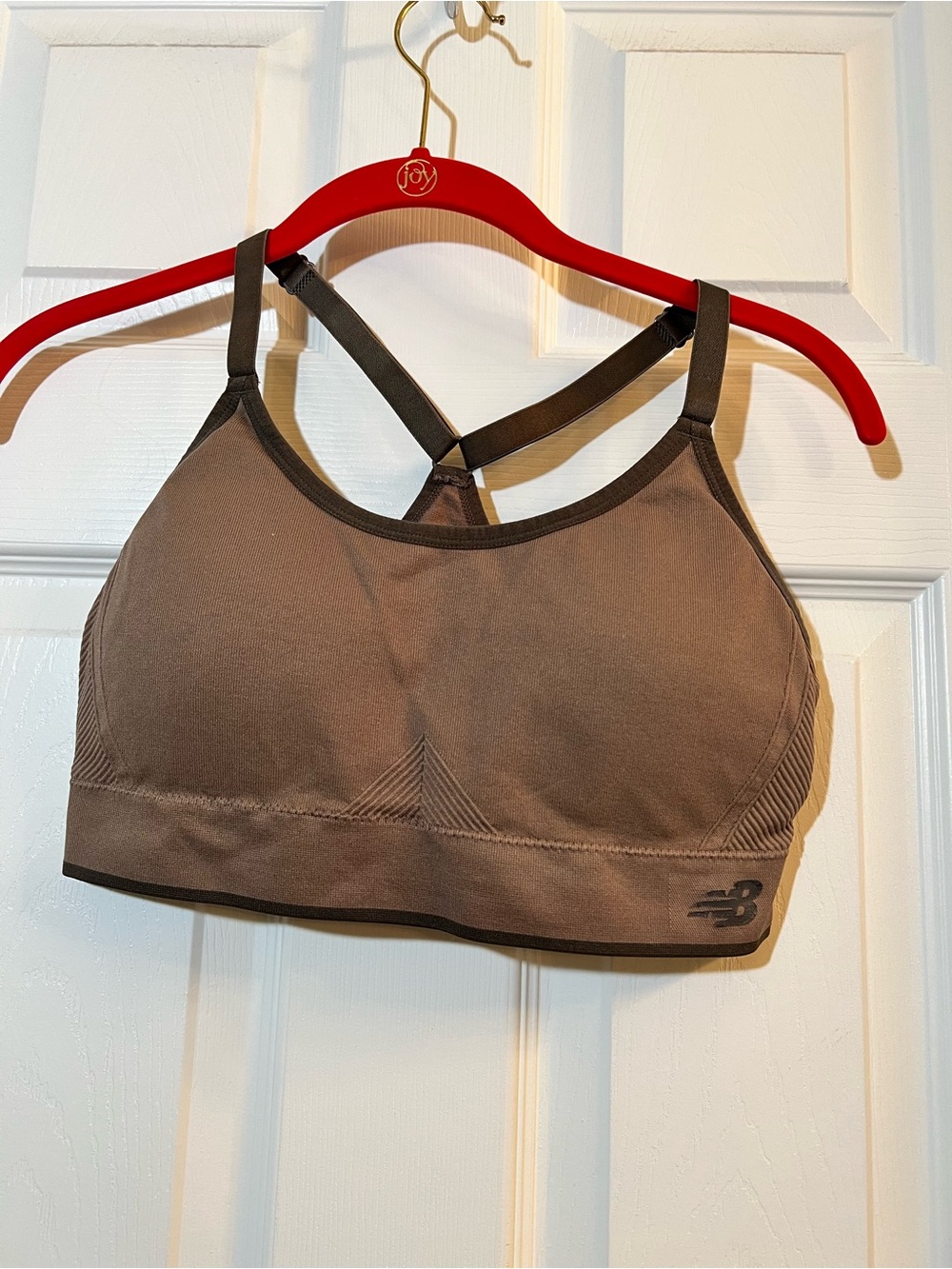 🦋 New Balance Brown Strappy Low-Impact Sports Bra size xlarge